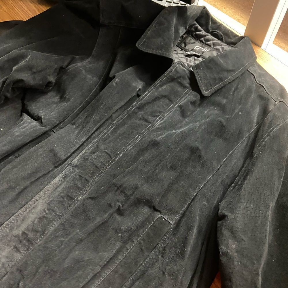 G III vintage lined black suede coat perfect condition see pics